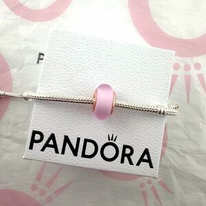 New Authentic Pandora Matte Pink Murano Glass Charm